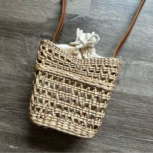 Noonday Woven Tan Crossbody Bag